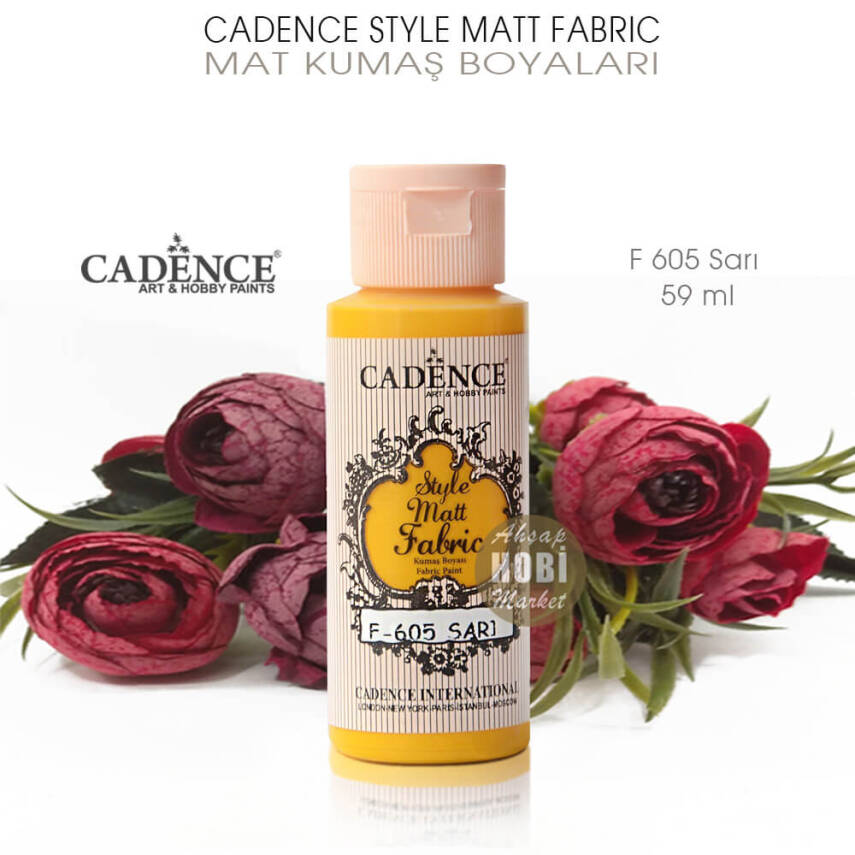 Cadence Style Matt Fabric F-605 Sarı Mat Kumaş Boyası 59 ml - 2