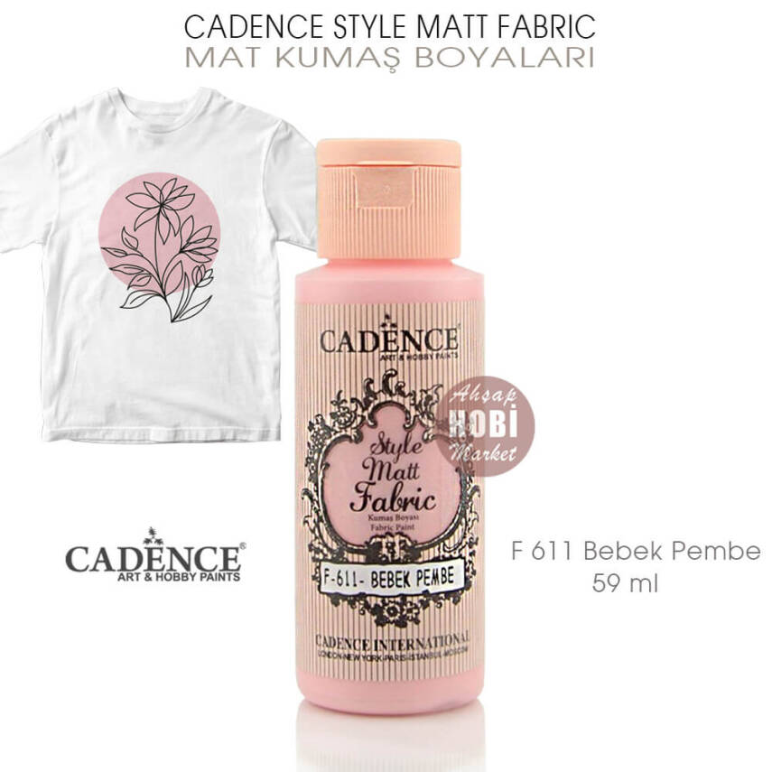 Cadence Style Matt Fabric F-611 Bebek Pembe Mat Kumaş Boyası 59 ml - 1