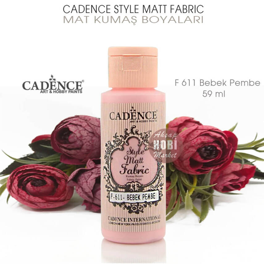 Cadence Style Matt Fabric F-611 Bebek Pembe Mat Kumaş Boyası 59 ml - 2