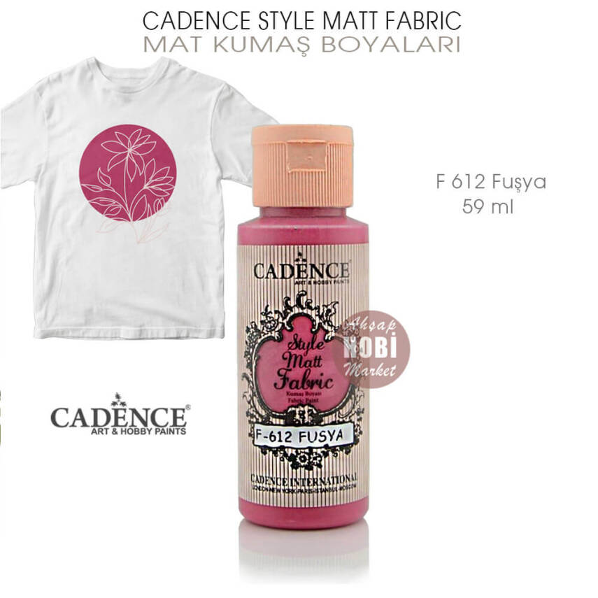 Cadence Style Matt Fabric F-612 Fuşya Mat Kumaş Boyası 59 ml - 1