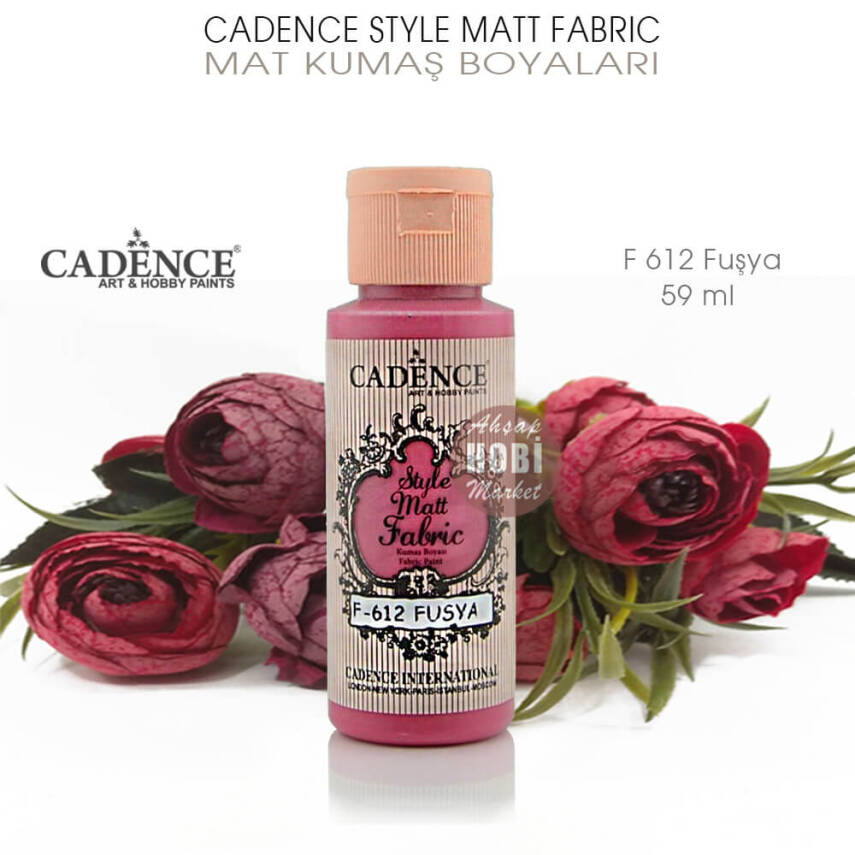 Cadence Style Matt Fabric F-612 Fuşya Mat Kumaş Boyası 59 ml - 2