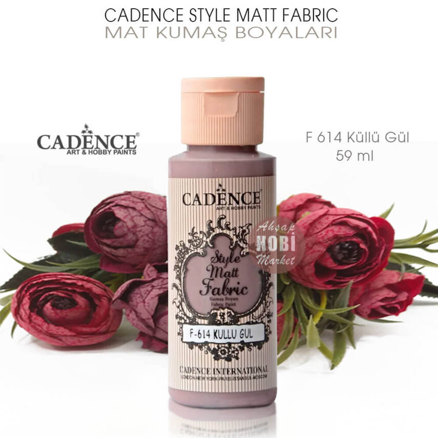 Cadence Style Matt Fabric F-614 Küllü Gül Mat Kumaş Boyası 59 ml - 2
