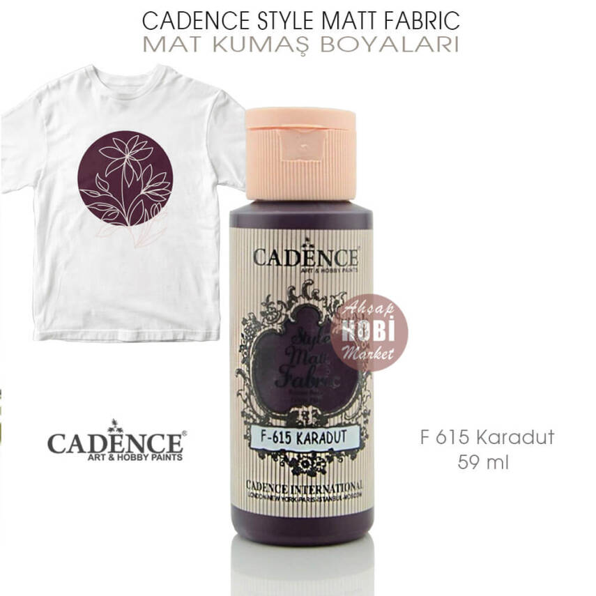 Cadence Style Matt Fabric F-615 Karadut Mat Kumaş Boyası 59 ml - 1