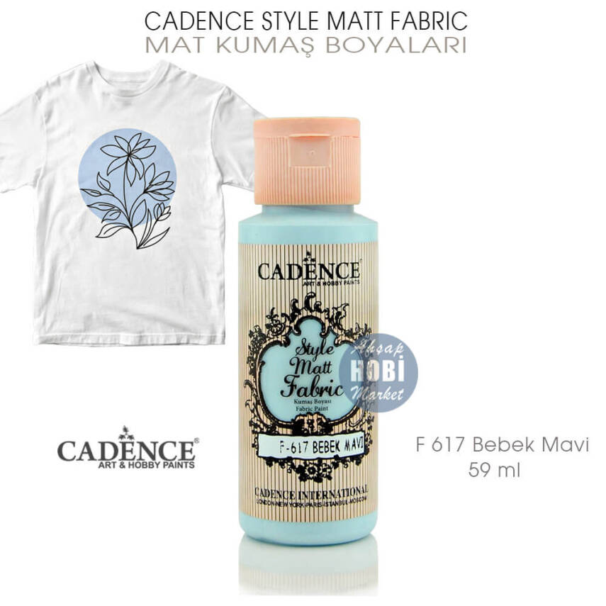 Cadence Style Matt Fabric F-617 Bebek Mavi Mat Kumaş Boyası 59 ml - 1