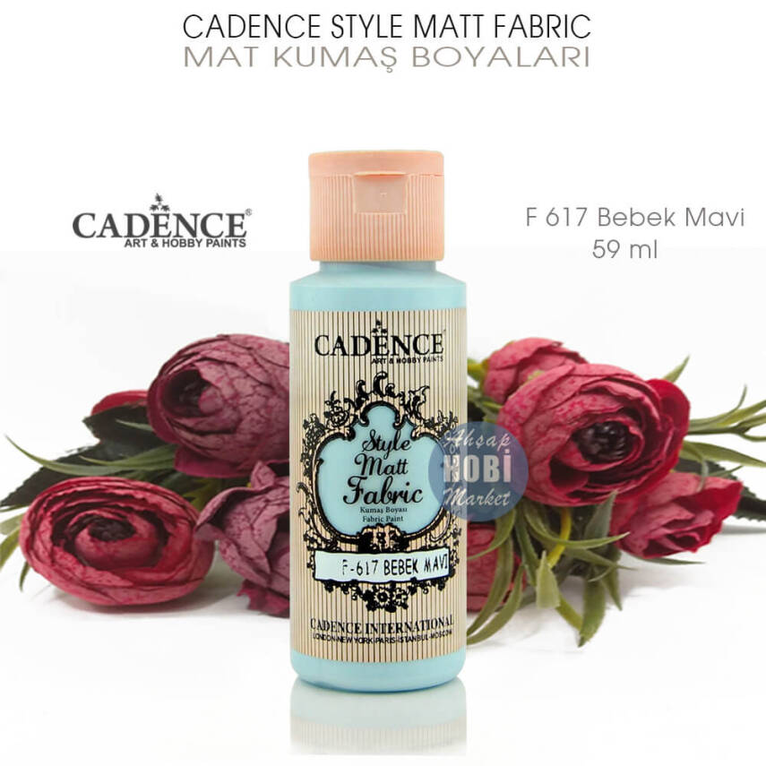 Cadence Style Matt Fabric F-617 Bebek Mavi Mat Kumaş Boyası 59 ml - 2