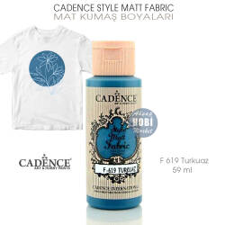 Cadence Style Matt Fabric F-619 Turkuaz Mat Kumaş Boyası 59 ml - Cadence