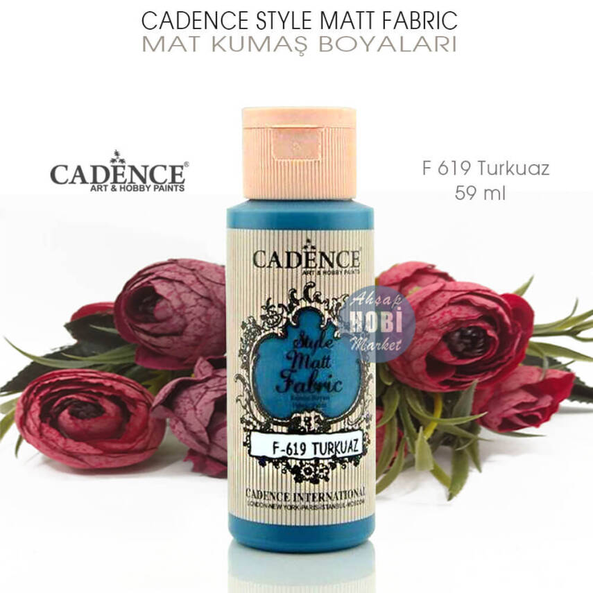 Cadence Style Matt Fabric F-619 Turkuaz Mat Kumaş Boyası 59 ml - 2