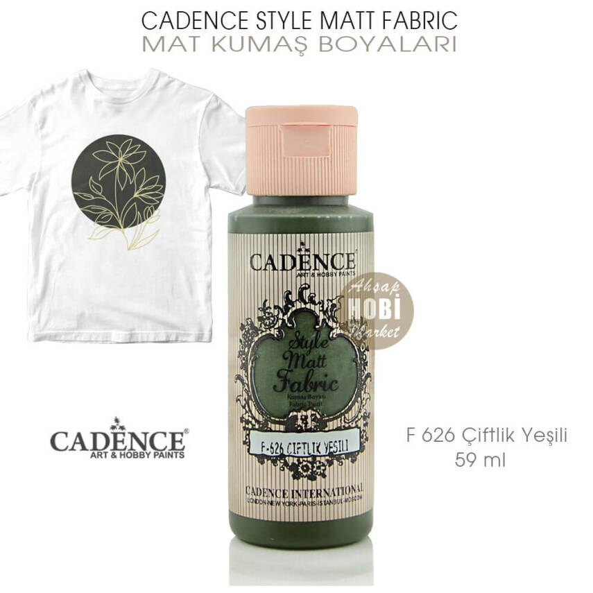 Cadence Style Matt Fabric F-626 Çiftlik Yeşili Mat Kumaş Boyası 59 ml - 1