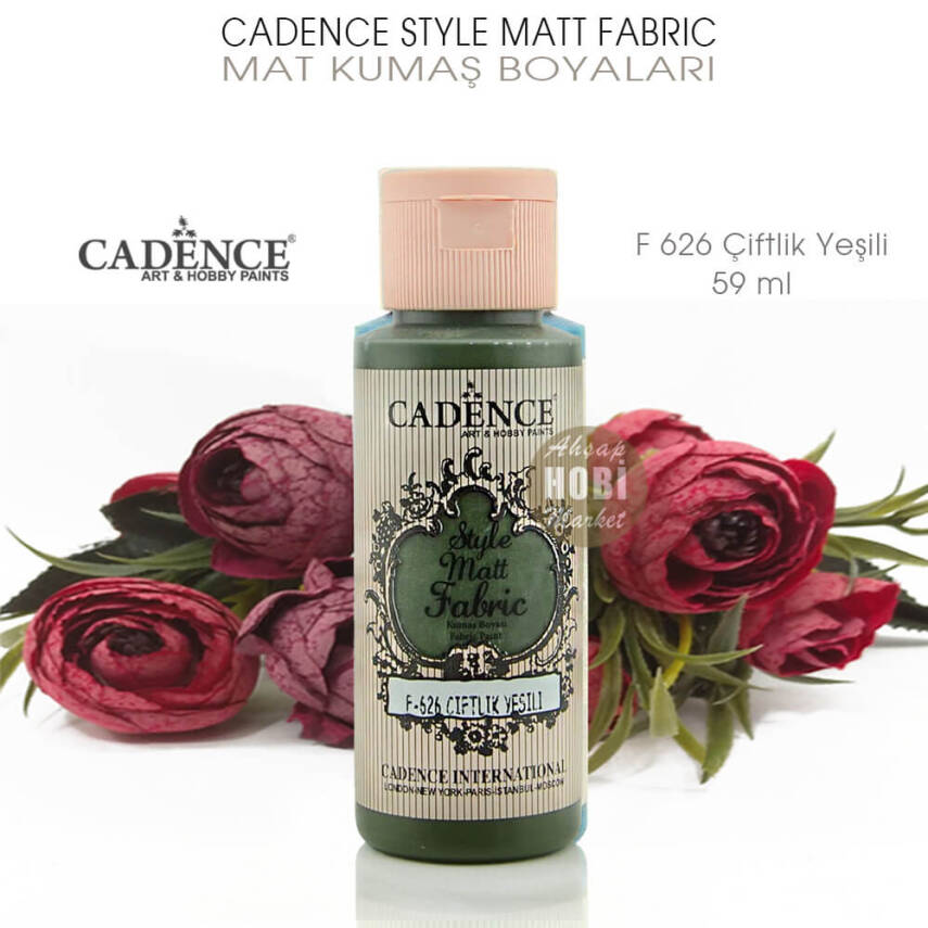 Cadence Style Matt Fabric F-626 Çiftlik Yeşili Mat Kumaş Boyası 59 ml - 2