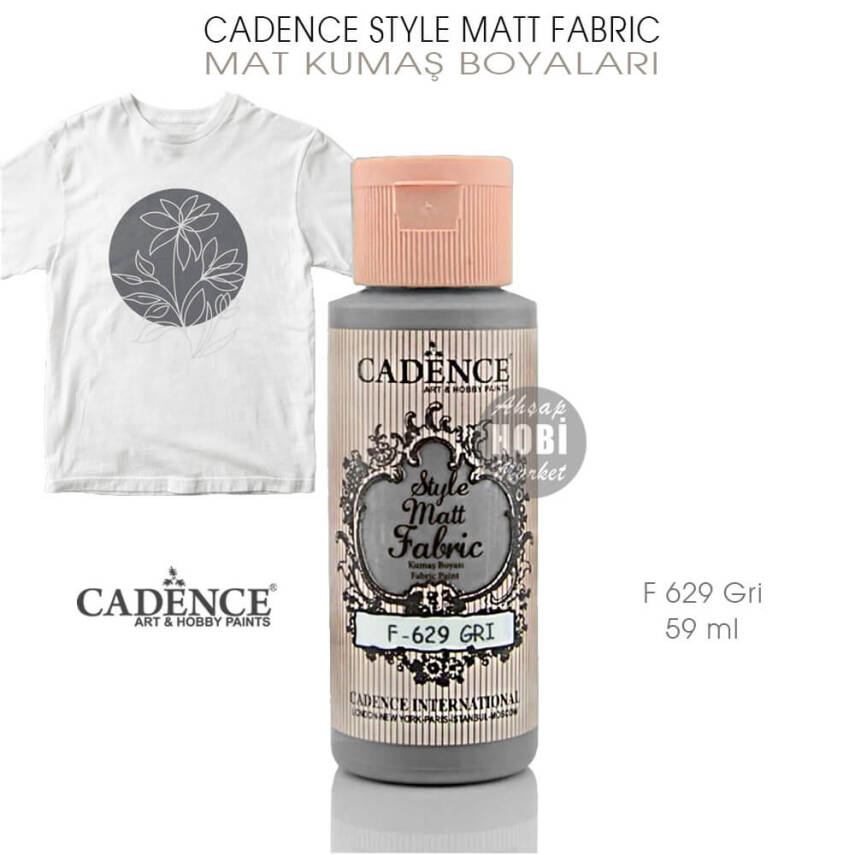 Cadence Style Matt Fabric F-629 Gri Mat Kumaş Boyası 59 ml - 1