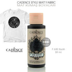 Cadence Style Matt Fabric F-630 Siyah Mat Kumaş Boyası 59 ml - Cadence