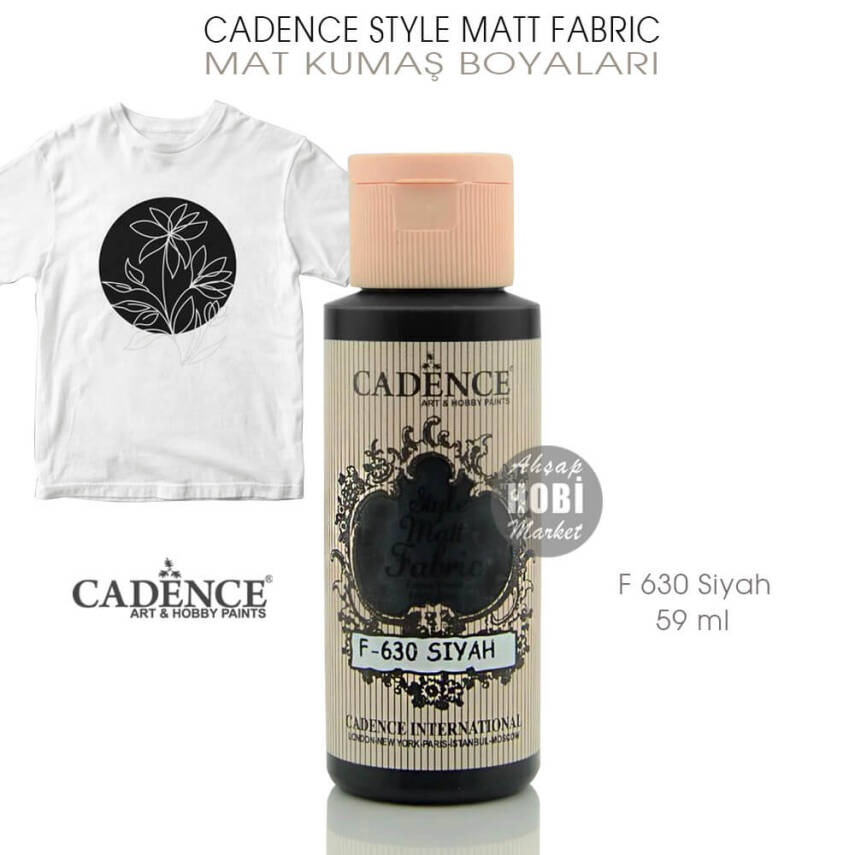 Cadence Style Matt Fabric F-630 Siyah Mat Kumaş Boyası 59 ml - 1