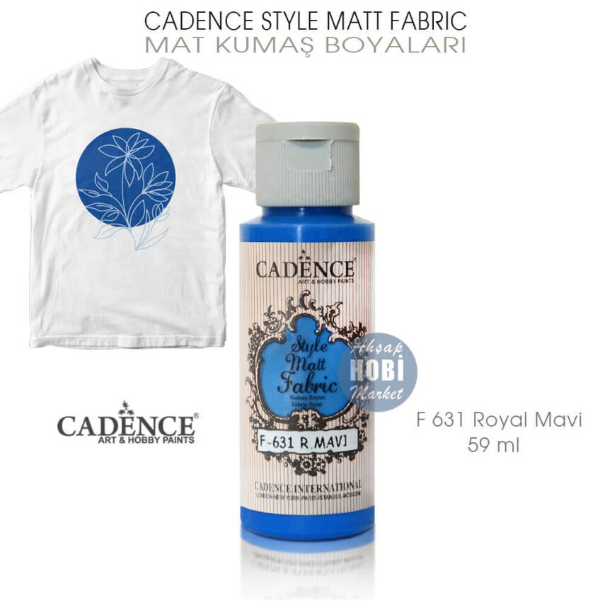 Cadence Style Matt Fabric F-631 Royal Mavi Mat Kumaş Boyası 59 ml - 1