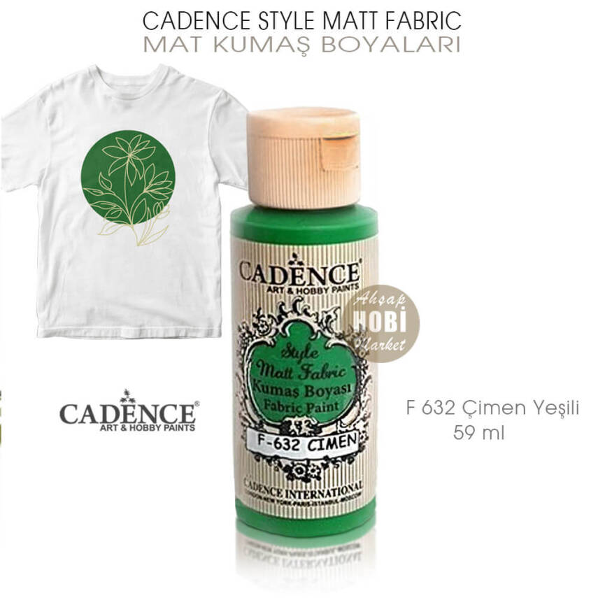 Cadence Style Matt Fabric F-632 Çimen Yeşili Mat Kumaş Boyası 59 ml - 1