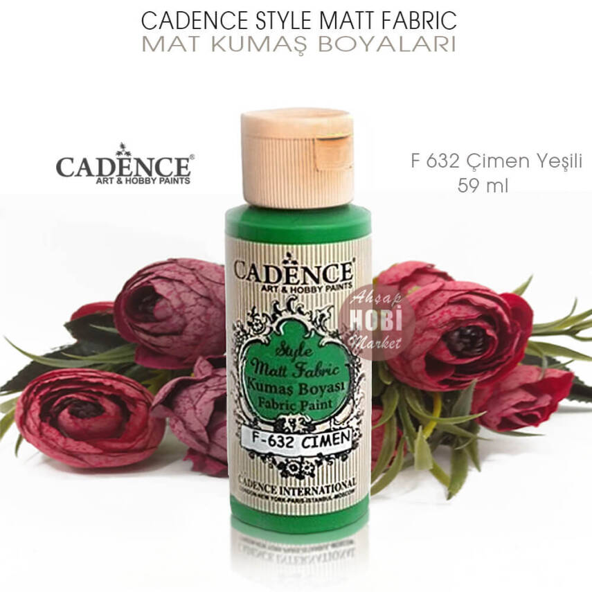 Cadence Style Matt Fabric F-632 Çimen Yeşili Mat Kumaş Boyası 59 ml - 2