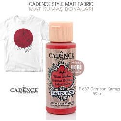 Cadence Style Matt Fabric F-637 Crimson Kırmızı Mat Kumaş Boyası 59 ml - Cadence