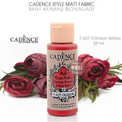 Cadence Style Matt Fabric F-637 Crimson Kırmızı Mat Kumaş Boyası 59 ml - Cadence (1)