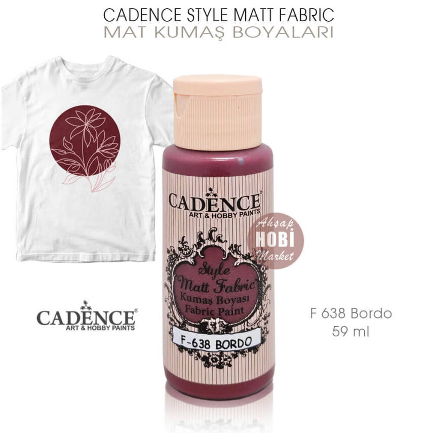 Cadence Style Matt Fabric F-638 Bordo Mat Kumaş Boyası 59 ml - 1