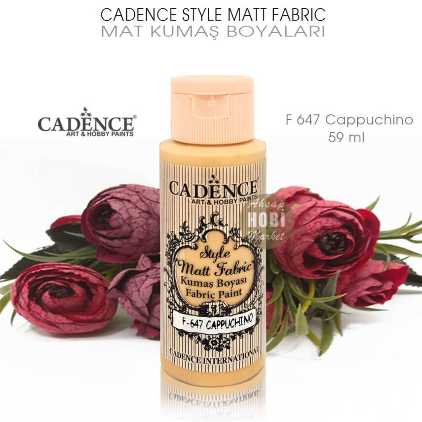 Cadence Style Matt Fabric F-647 Cappuchino Mat Kumaş Boyası 59 ml - 2