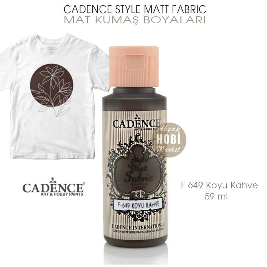 Cadence Style Matt Fabric F-649 Koyu Kahve Mat Kumaş Boyası 59 ml - 1