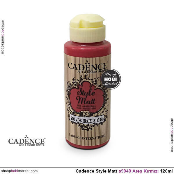 Cadence Style Matt s9040 Ateş Kırmızı Akrilik Boya 120ml - 1