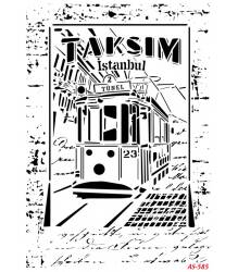 Cadence Taksim Tramvay Temalı Stencil Şablon AS585 - Cadence