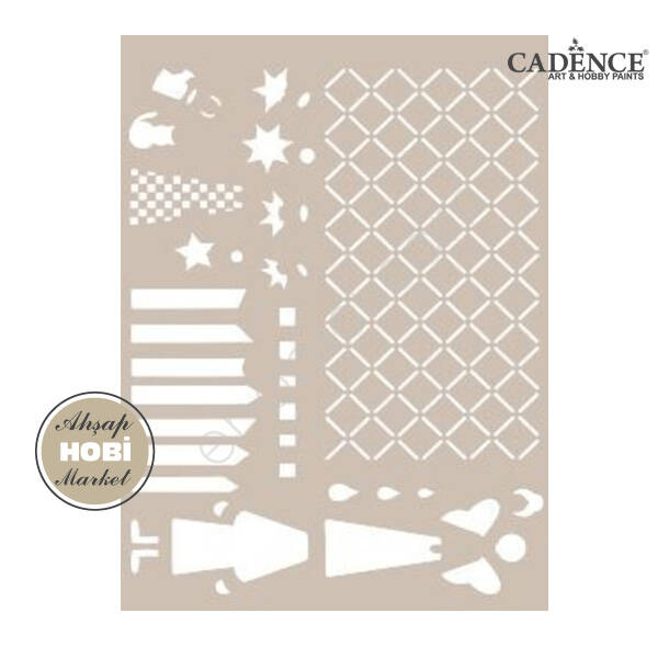 Cadence Tel Örgü ve Çit Desenli Stencil AS403 - 1