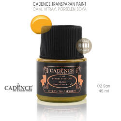 Cadence Transparan Cam Vitray Porselen Boyası 02 Sarı 45 ml - Cadence