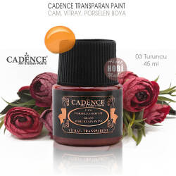Cadence Transparan Cam Vitray Porselen Boyası 03 Turuncu 45 ml - Cadence (1)