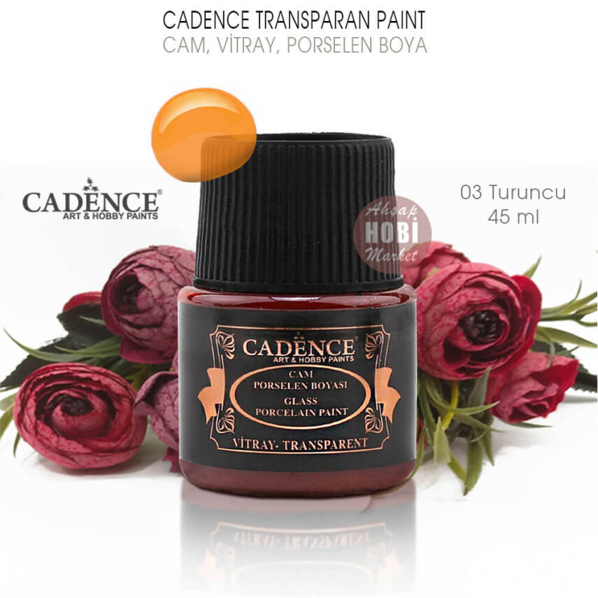 Cadence Transparan Cam Vitray Porselen Boyası 03 Turuncu 45 ml - 2