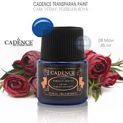 Cadence Transparan Cam Vitray Porselen Boyası 08 Mavi 45 ml - Cadence (1)