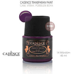 Cadence Transparan Cam Vitray Porselen Boyası 14 Mürdüm 45 ml - Cadence