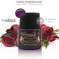 Cadence Transparan Cam Vitray Porselen Boyası 14 Mürdüm 45 ml - Cadence (1)