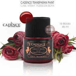 Cadence Transparan Cam Vitray Porselen Boyası 16 Bordo 45 ml - Cadence (1)