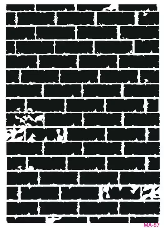 Cadence Tuğla Duvar Motifli Stencil Şablon MA87 - 1