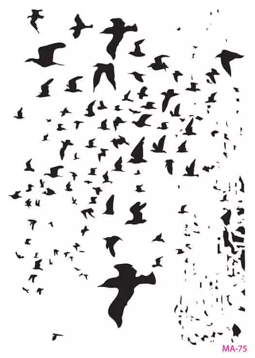 Cadence Uçan Kuşlar Desenli Stencil Şablon MA75 - 1