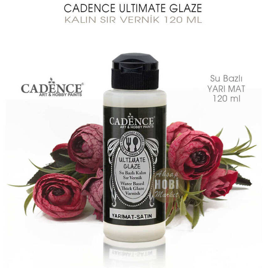 Cadence Ultimate Glaze Kalın Sır Vernik Yarı Mat 120 ml - 2