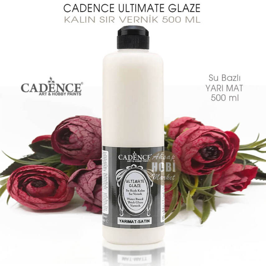 Cadence Ultimate Glaze Kalın Sır Vernik Yarı Mat 500 ml - 2