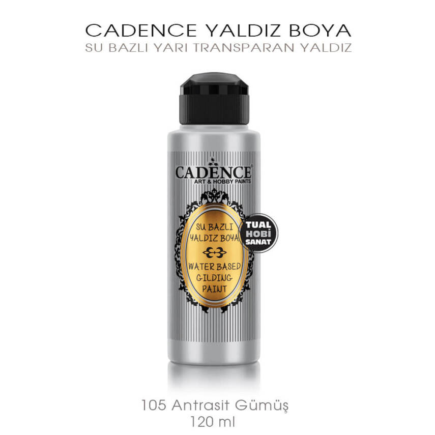 Cadence Yaldız Boya 105 Antrasit Gümüş Rengi 120 ml - 2