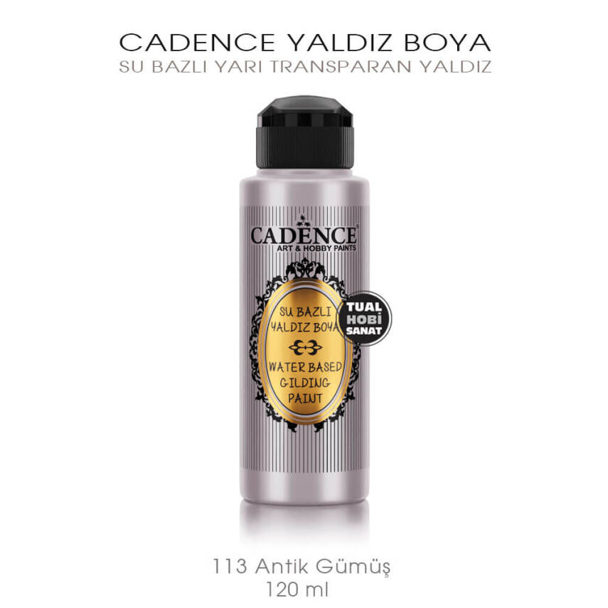 Cadence Yaldız Boya 113 Antik Gümüş 120 ml - 2