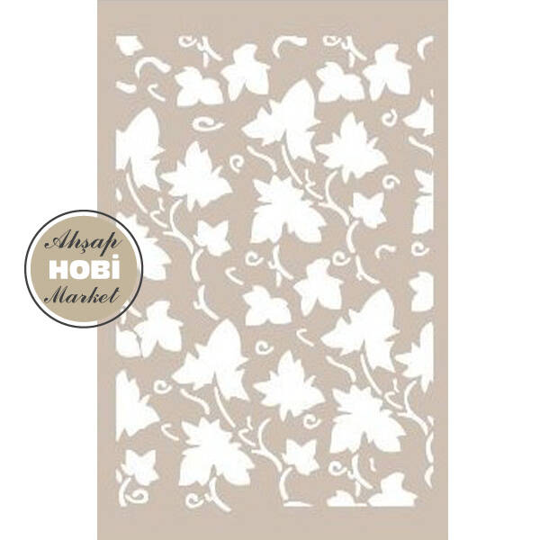 Cadence Yaprak Desenli Stencil Şablon AS417 - 1