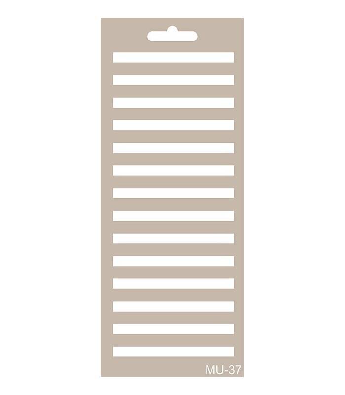 Cadence Yatay Çizgili Mix Media Stencil MU37 - 1