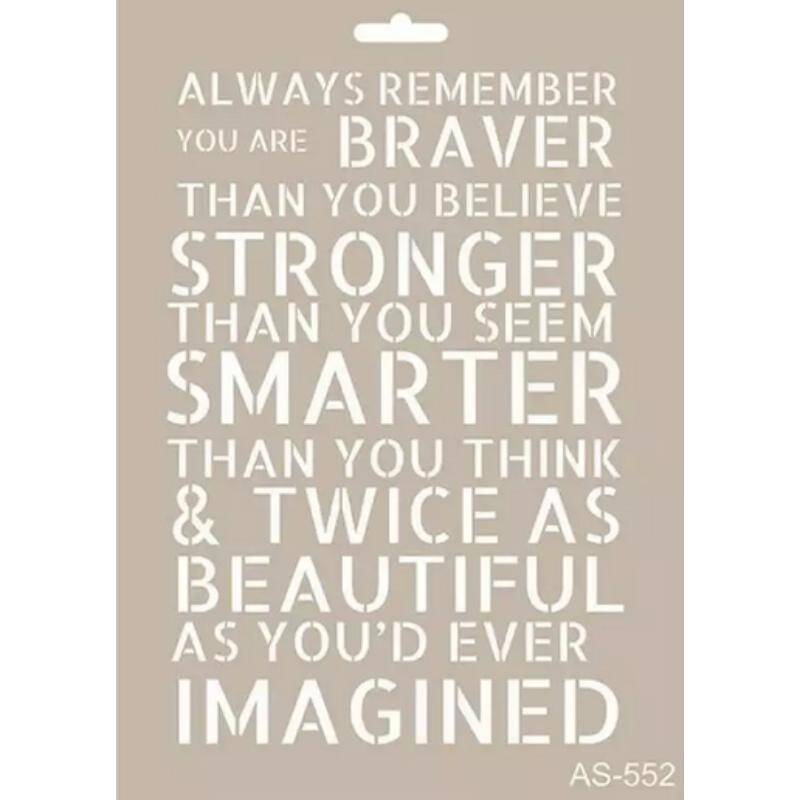 Cadence Yazı Desenli Stencil Şablon AS552 - 1