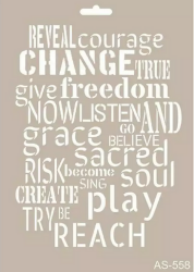 Cadence Yazı Desenli Stencil Şablon AS558 - Cadence