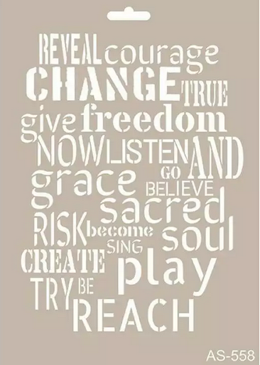 Cadence Yazı Desenli Stencil Şablon AS558 - 1