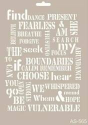 Cadence Yazı Desenli Stencil Şablon AS565 - Cadence