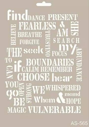 Cadence Yazı Desenli Stencil Şablon AS565 - 1