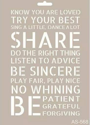 Cadence Yazı Desenli Stencil Şablon AS568 - 1