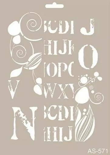 Cadence Yazı Desenli Stencil Şablon AS571 - 1