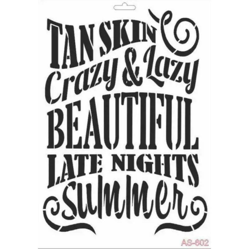 Cadence Yazı Desenli Stencil Şablon AS602 - 1